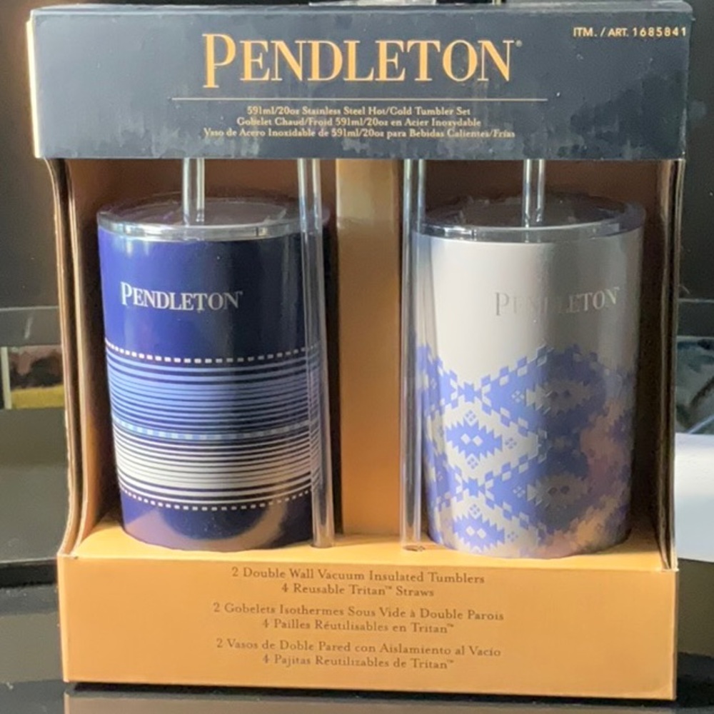 Pendleton Blue and Silver Insulated Tumblers
